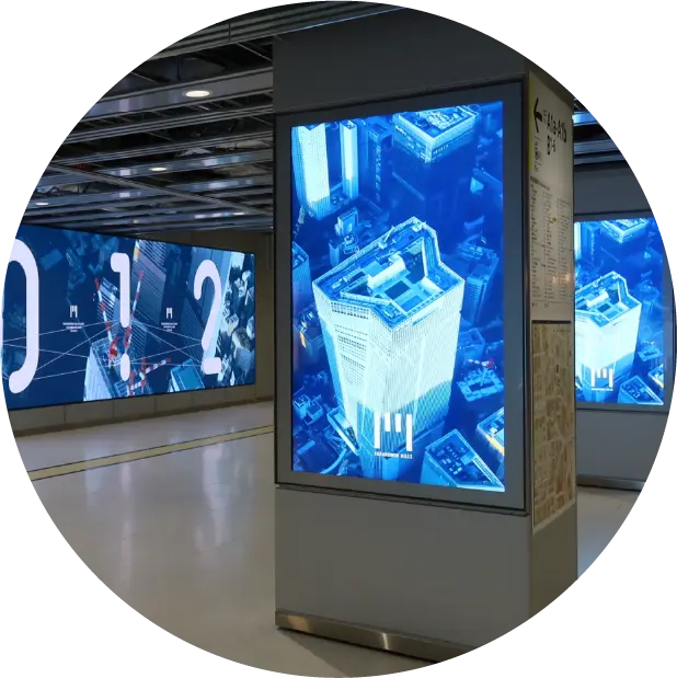 屋外用サイネージ キオスクモデル：PC内蔵で設置後すぐに利用可能な自立型サイネージ